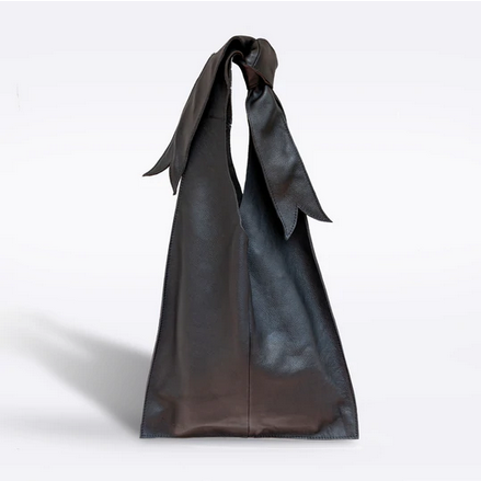 Hampton Road Black Leather Bow Bag