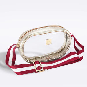 Hampton Road Gold Vinyl Annie with Maroon and White Stripe Strap