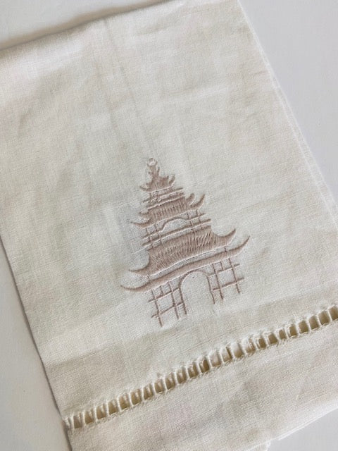 Haute Home greige pagoda tip towel